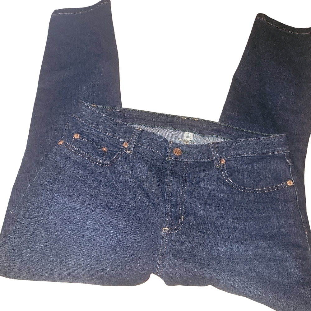 L.L. Bean Dark Wash Womens Classic Denim Jeans Size 12P